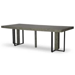 Table Extensible TERESA Effet Béton Pieds Noir
