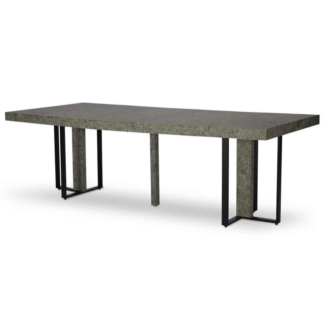 Table Extensible TERESA Effet Béton Pieds Noir