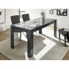 Table extensible 180x90cm PRISMA laqué anthracite brillant