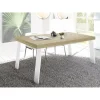 Table fixe PALMA avec pieds en fer chene clair blanc