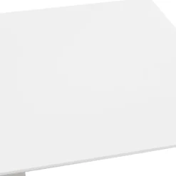 Table haute design 'MAMBO BAR' blanche avec pied en métal brossé