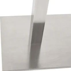 Table haute design 'MAMBO BAR' blanche avec pied en métal brossé