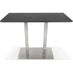 Table haute design 'MAMBO BAR' noire avec pied en métal brossé