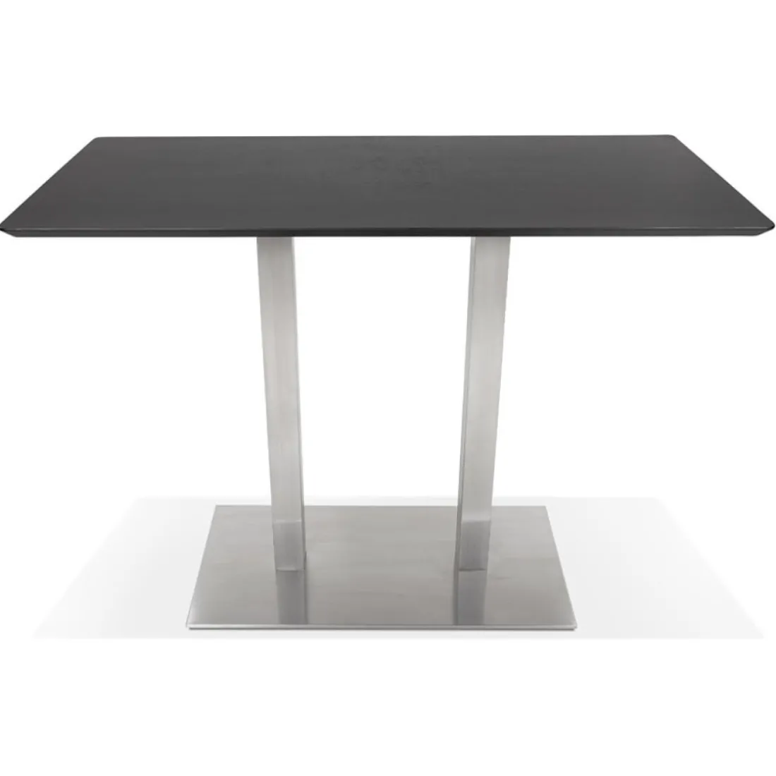 Table haute design 'MAMBO BAR' noire avec pied en métal brossé
