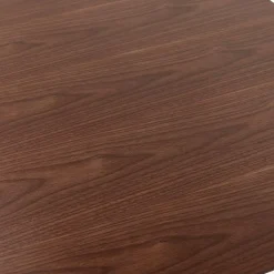 Table haute design 'MAMBO BAR' en bois finition Noyer avec pied en métal brossé