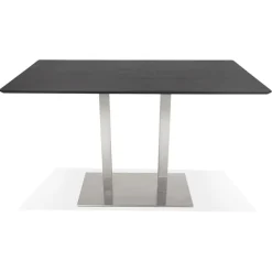 Table haute design 'MAMBO BAR' noire avec pied en métal