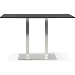 Table haute design 'MAMBO BAR' noire avec pied en métal
