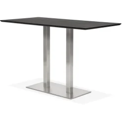 Table haute design 'MAMBO BAR' noire avec pied en métal