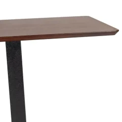 Table haute design 'ZUMBA BAR' en bois finition Noyer avec pied en métal noir