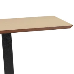 Table haute design 'ZUMBA BAR' en bois finition naturelle avec pied en métal noir