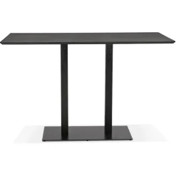 Table haute design 'ZUMBA BAR' noire avec pied en métal noir