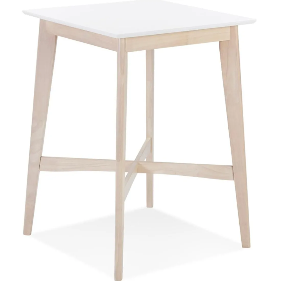 Table haute 'GALLINA' en bois blanc et finition naturelle