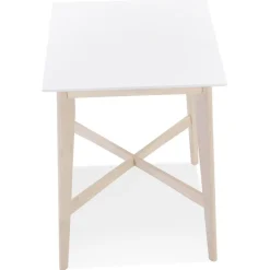 Table haute 'GALLINA' en bois blanc et finition naturelle