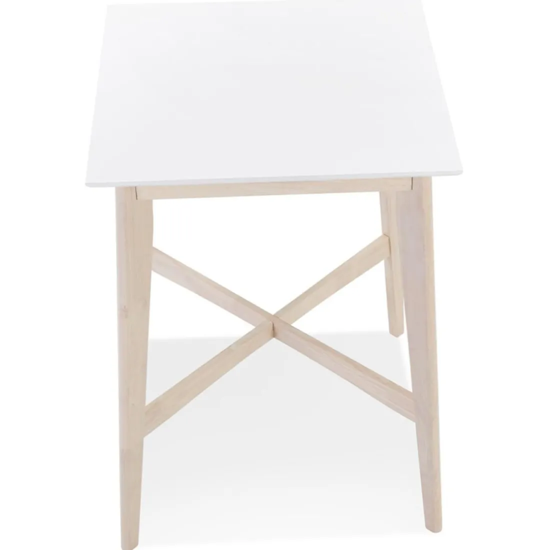 Table haute 'GALLINA' en bois blanc et finition naturelle