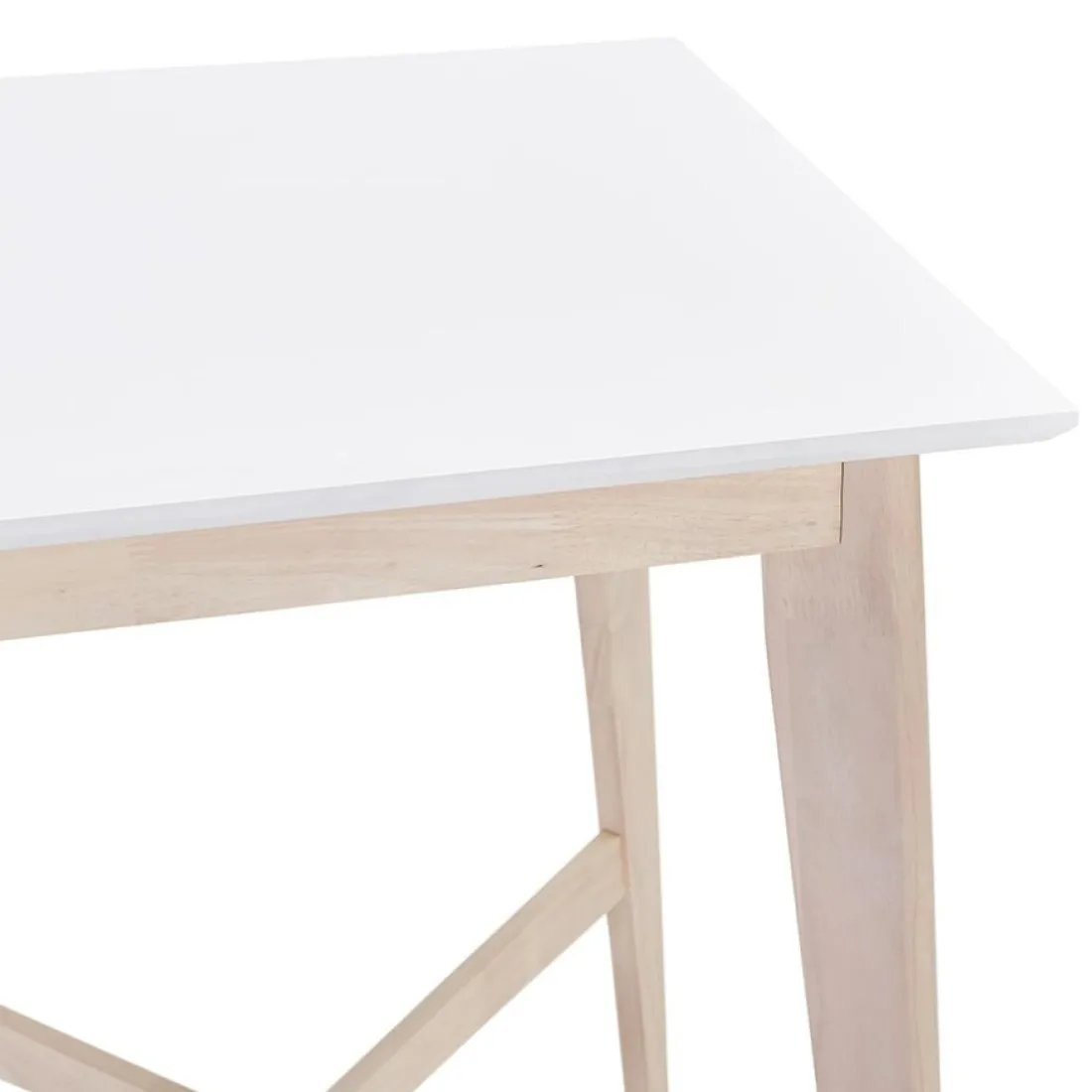 Table haute 'GALLINA' en bois blanc et finition naturelle