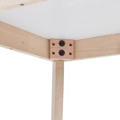 Table haute 'GALLINA' en bois blanc et finition naturelle