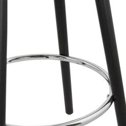 Table haute, Mange-debout rond 'GALA' en bois blanc et pieds noirs