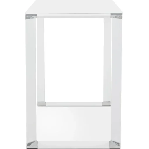 Table haute ou bureau haut 'XLINE HIGH TABLE' en verre blanc