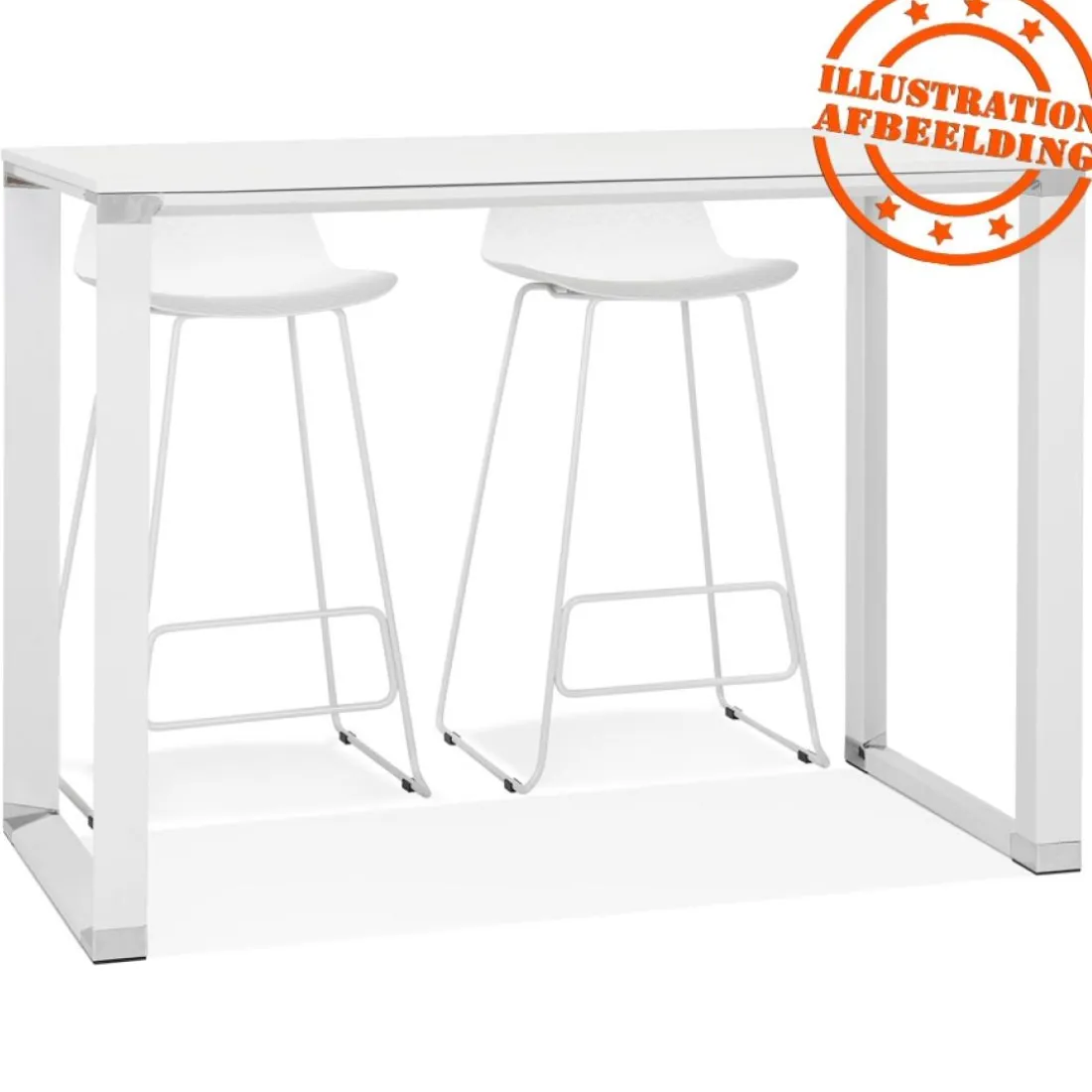 Table haute ou bureau haut 'XLINE HIGH TABLE' en bois blanc