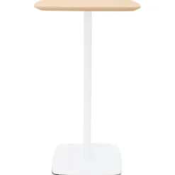 Table haute 'PATATI' en bois finition naturelle et métal blanc