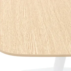 Table haute 'PATATI' en bois finition naturelle et métal blanc