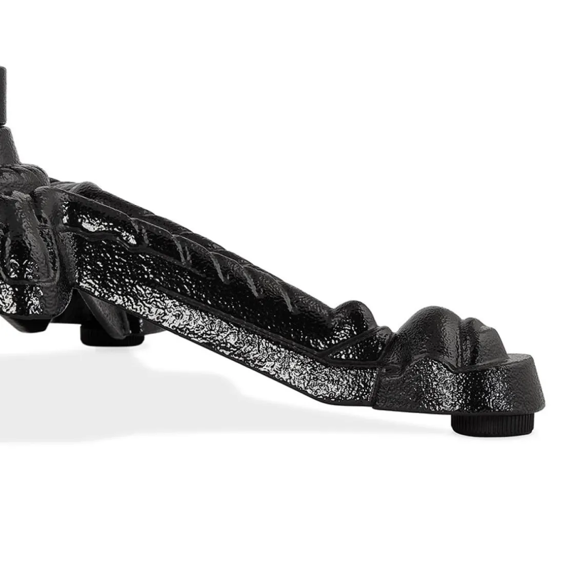 Table haute ronde 'DOMY ROUND' style rustique en pierre blanche effet marbre