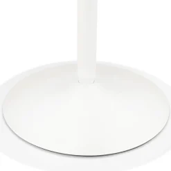 Table haute ronde 'TAMAGO' en bois finition naturelle et métal blanc