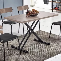 Table Rectangulaire Réglable en Hauteur Bois Clair BARGNY