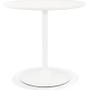 Table ronde design 'CHIVA' en bois et métal blanc