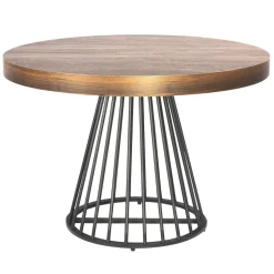 Table ronde extensible Grivery Bois Noisette pieds Noir