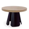 Table ronde extensible Henriette Chêne Clair pieds Noir