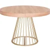 Table ronde extensible Soare Chêne Clair pieds Or