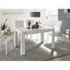 Table salle à manger extensible MIRO laqué blanc brillant 137x90