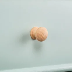 Table TV Scandinave en Bois - 2 Tiroirs Rangement AKITA - Verte