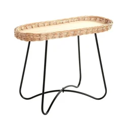 Tablea d'appoint ovale marron et noir