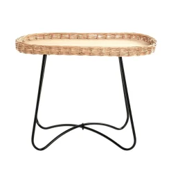 Tablea d'appoint ovale marron et noir