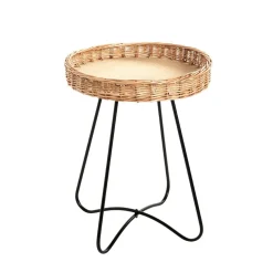 Tablea d'appoint ronde marron et noir
