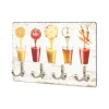 Tableau à clés imprimé motifs jus et 4 crochets optique inox
