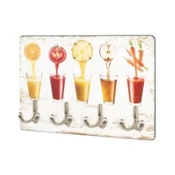 Tableau à clés imprimé motifs jus et 4 crochets optique inox