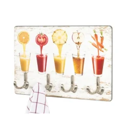 Tableau à clés imprimé motifs jus et 4 crochets optique inox