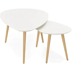Tables gigognes design 'TETRYS' blanches