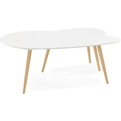 Tables gigognes design 'TETRYS' blanches