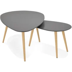 Tables gigognes design 'TETRYS' grises foncées