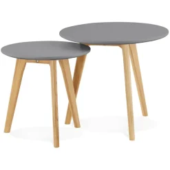 Tables gigognes ronde 'GABY' grises foncées