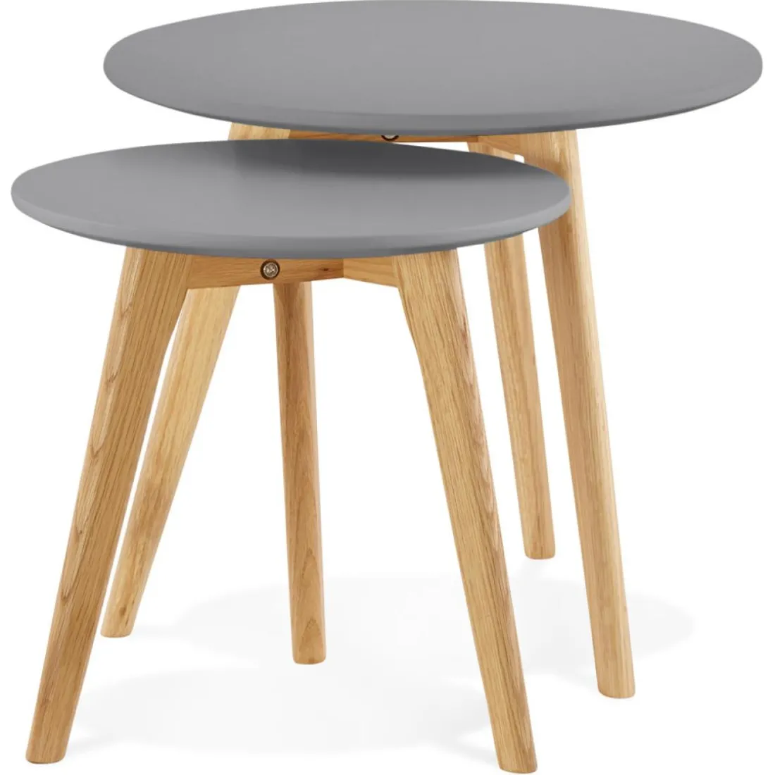 Tables gigognes ronde 'GABY' grises foncées