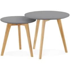 Tables gigognes ronde 'GABY' grises foncées