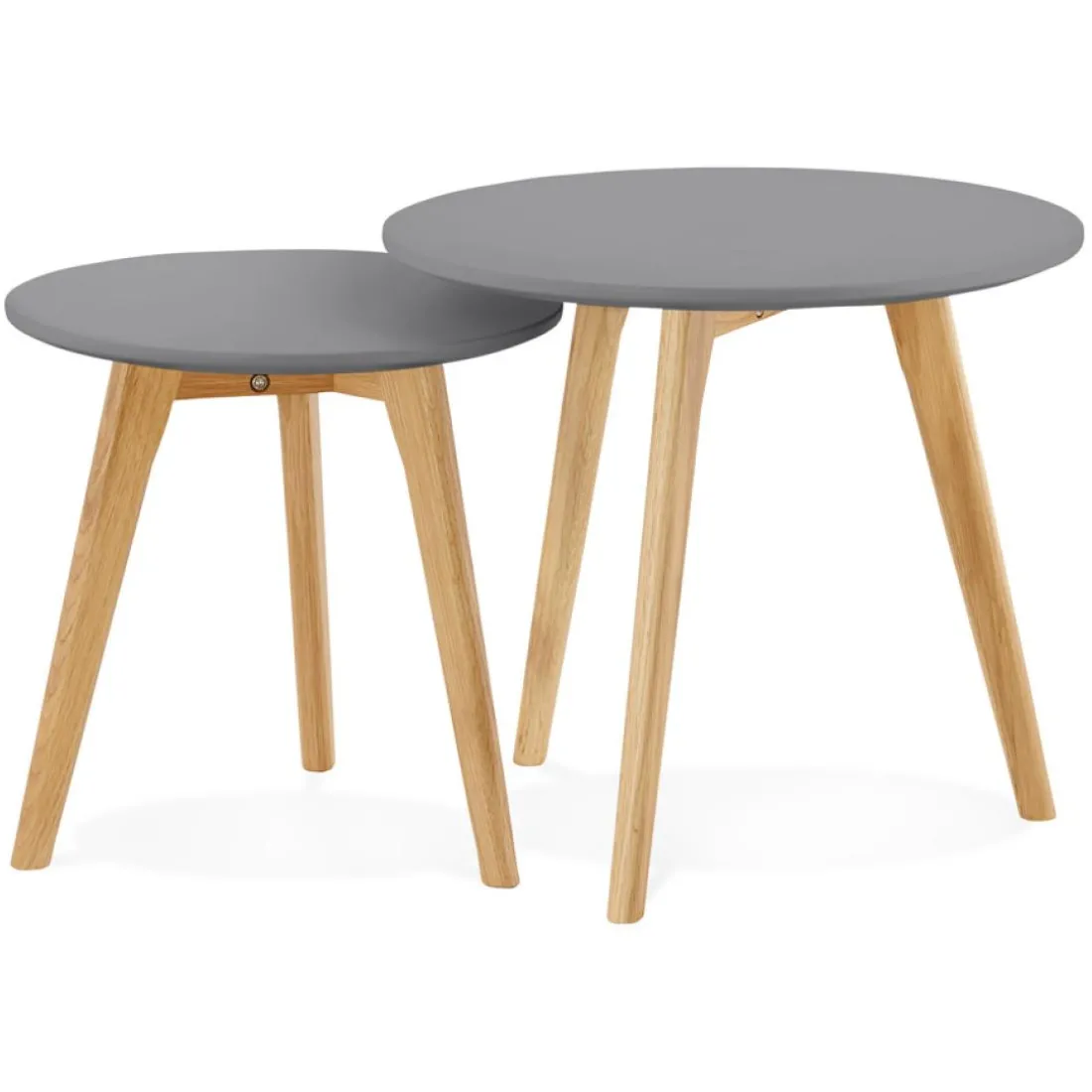 Tables gigognes ronde 'GABY' grises foncées