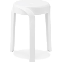 Tabouret bas empilable 'POMPA en matière plastique blanc