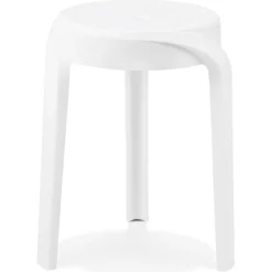 Tabouret bas empilable 'POMPA en matière plastique blanc