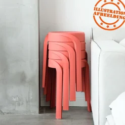 Tabouret bas empilable 'POMPA en matière plastique blanc